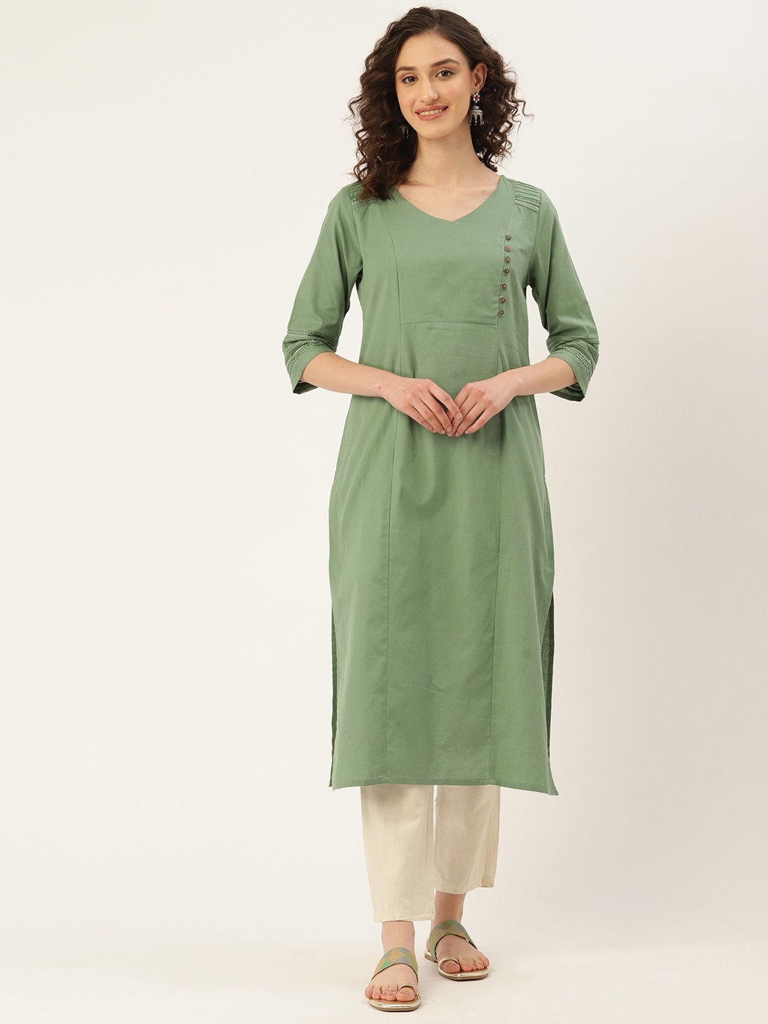 

ZIZO By Namrata Bajaj Solid Kurta, Green