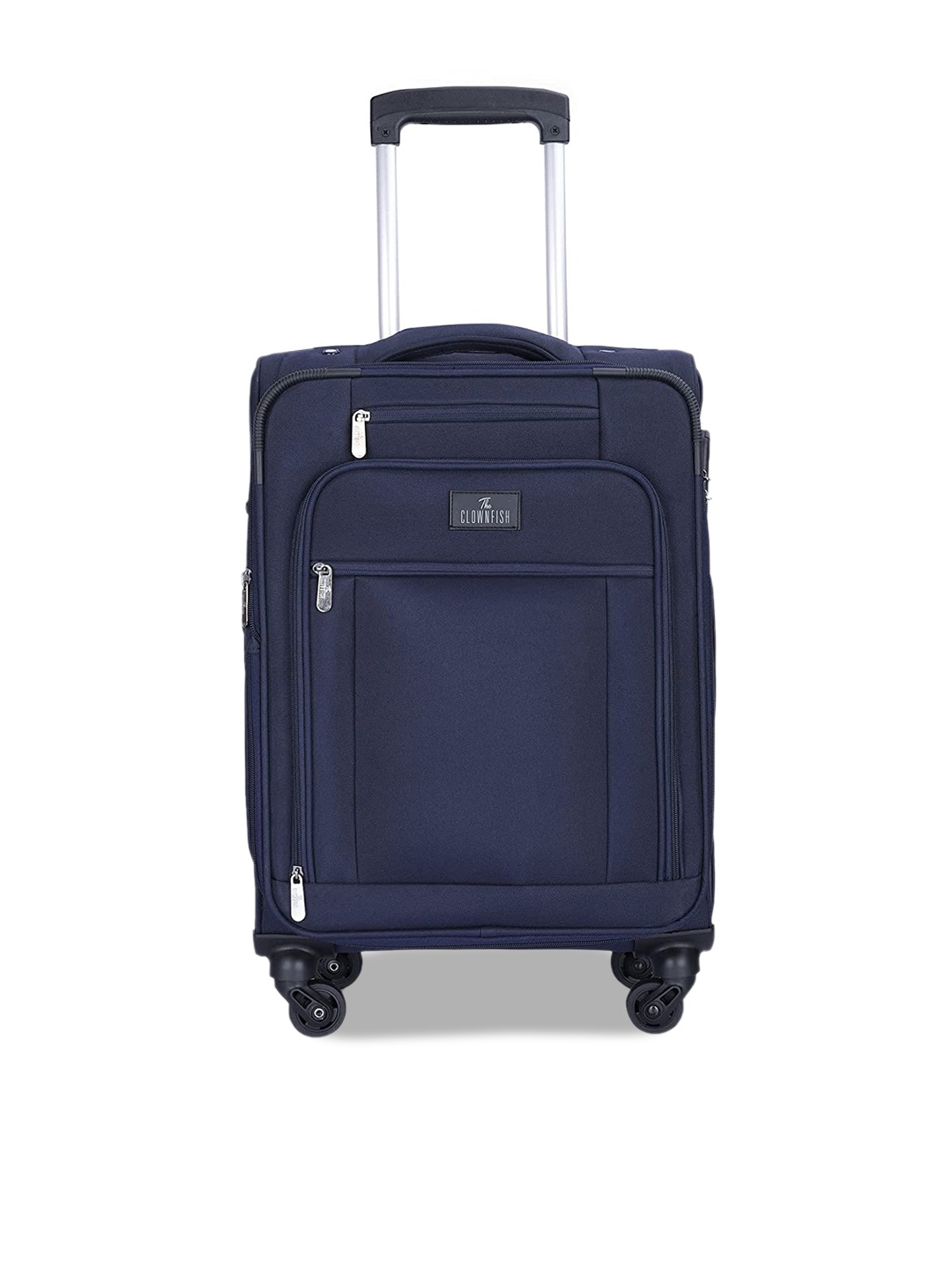 

THE CLOWNFISH Jarek Textured Soft-Case Medium Trolley Bag, Navy blue