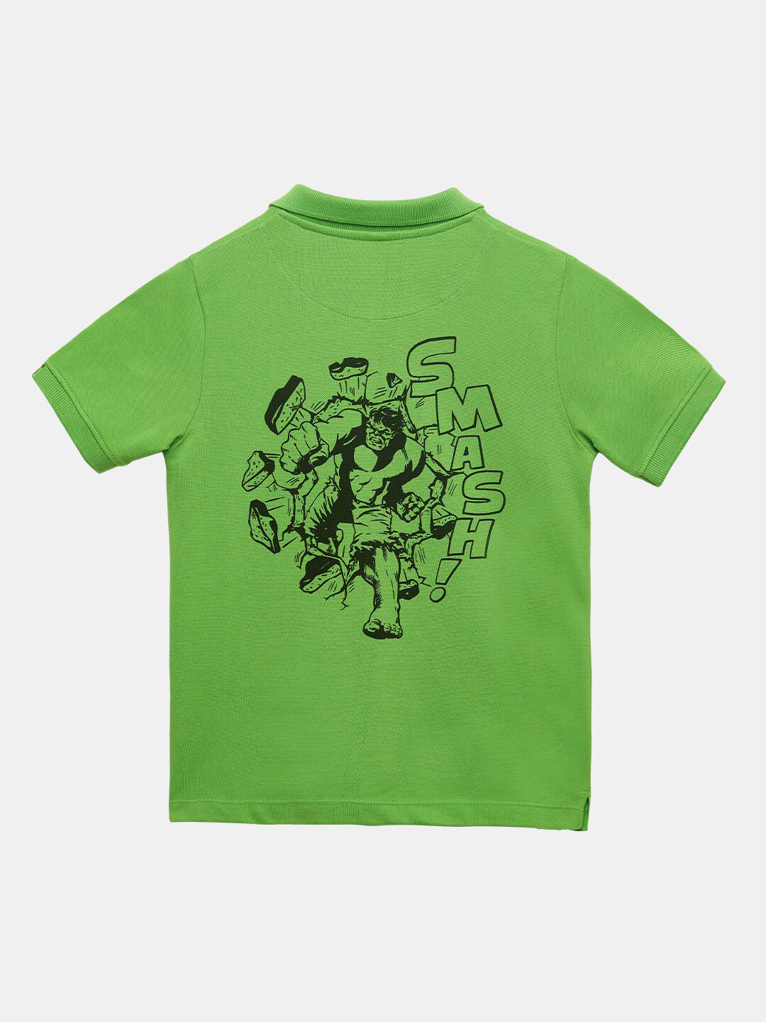 

The Souled Store Boys Hulk Printed Polo Collar Pure Cotton T-Shirt, Green