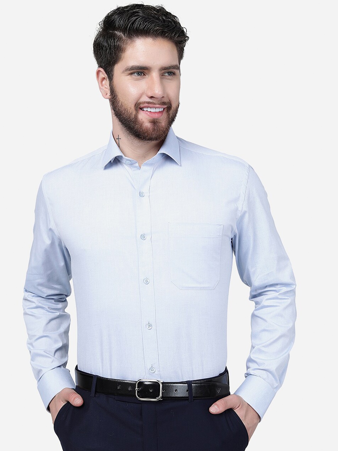 

JADE BLUE Regular Fit Pure Cotton Formal Shirt