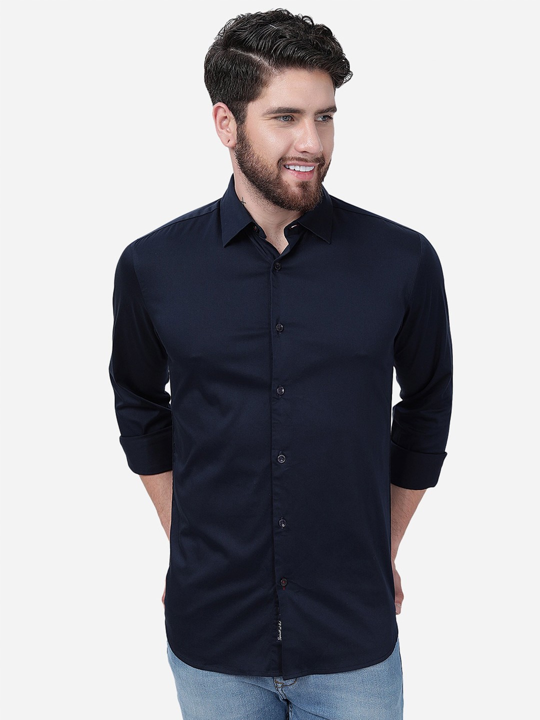 

JADE BLUE Men Cotton Slim Fit Opaque Casual Shirt