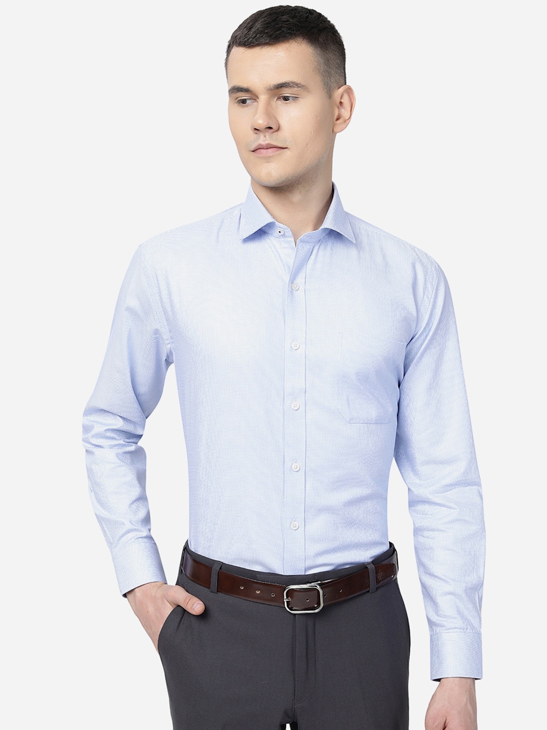 

JADE BLUE Men Pure Cotton Opaque Formal Shirt