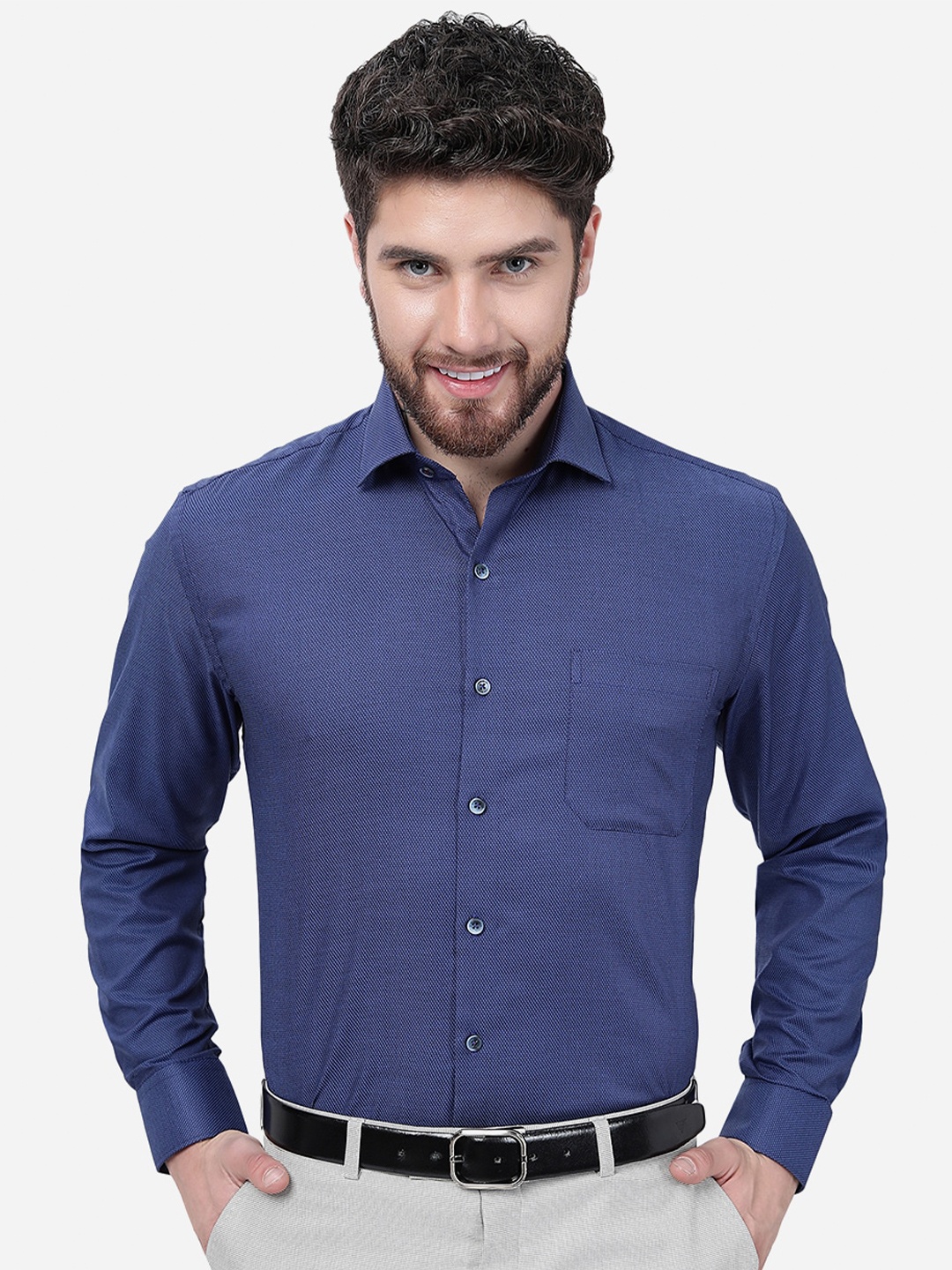 

JADE BLUE Regular Fit Pure Cotton Formal Shirt