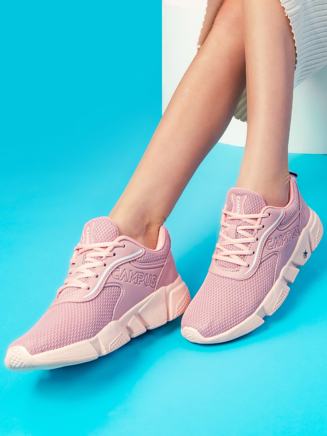 

Campus Women Camp Flor Mesh Non-Marking Running Sports Shoes, Pink