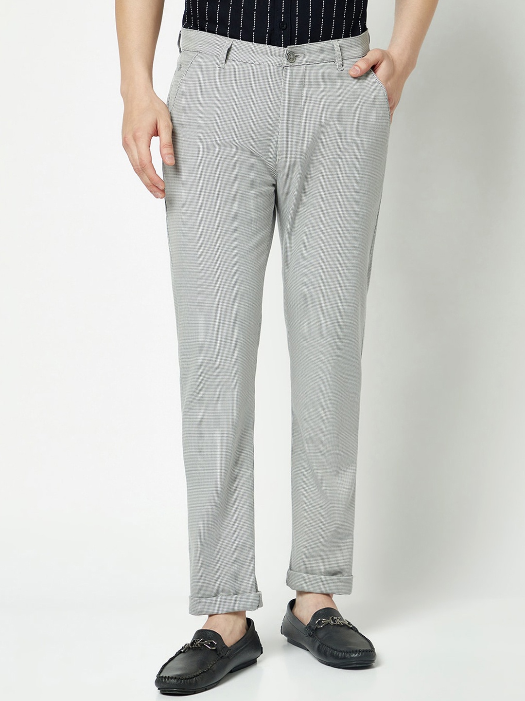 

Crimsoune Club Men Grey Urban Slim Fit Chinos Trousers