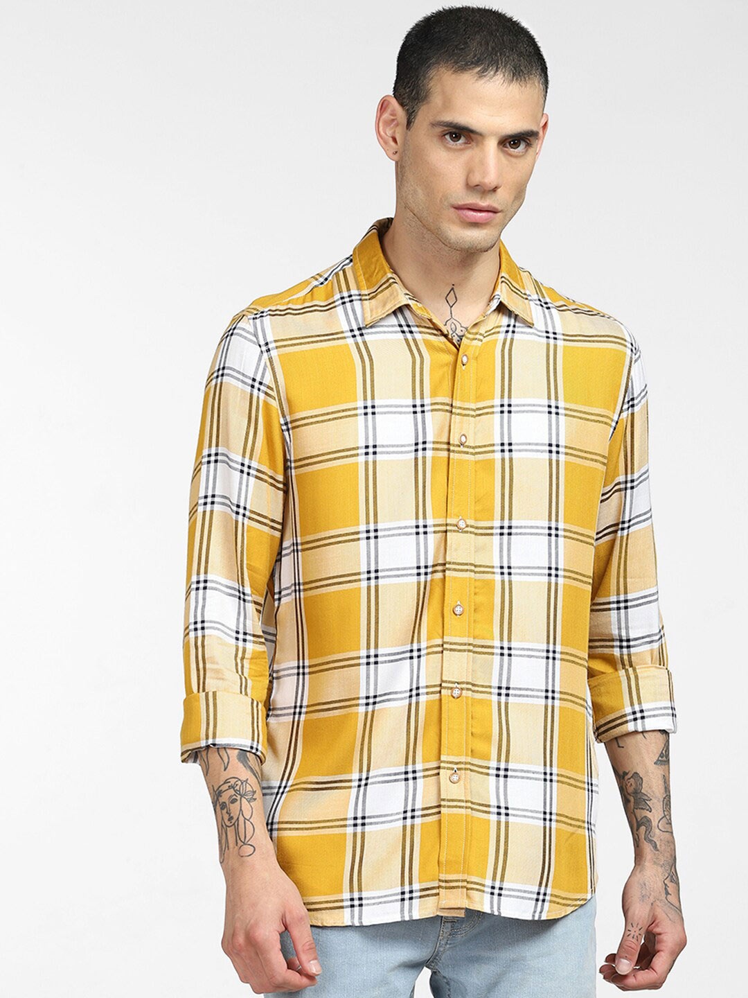 

Jack & Jones Tartan Checks Checked Casual Shirt, Yellow