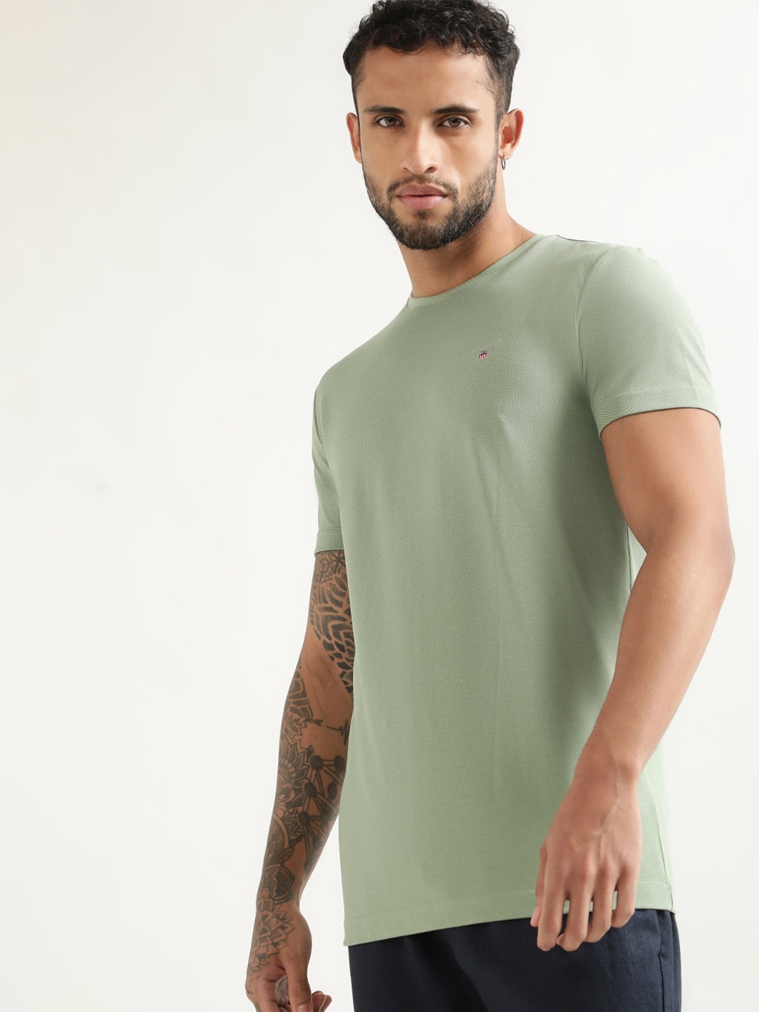 

GANT Round Neck Cotton T-shirt, Green