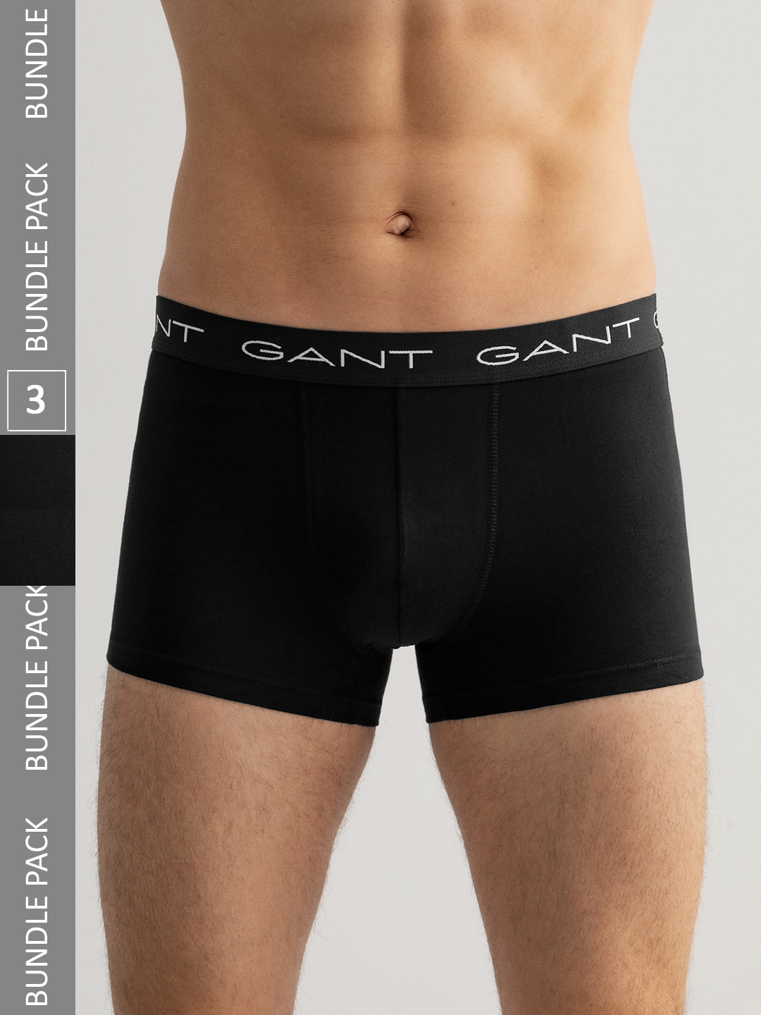 

GANT Men Pack Of 3 Mid-Rise Trunks 8905241187003, Black