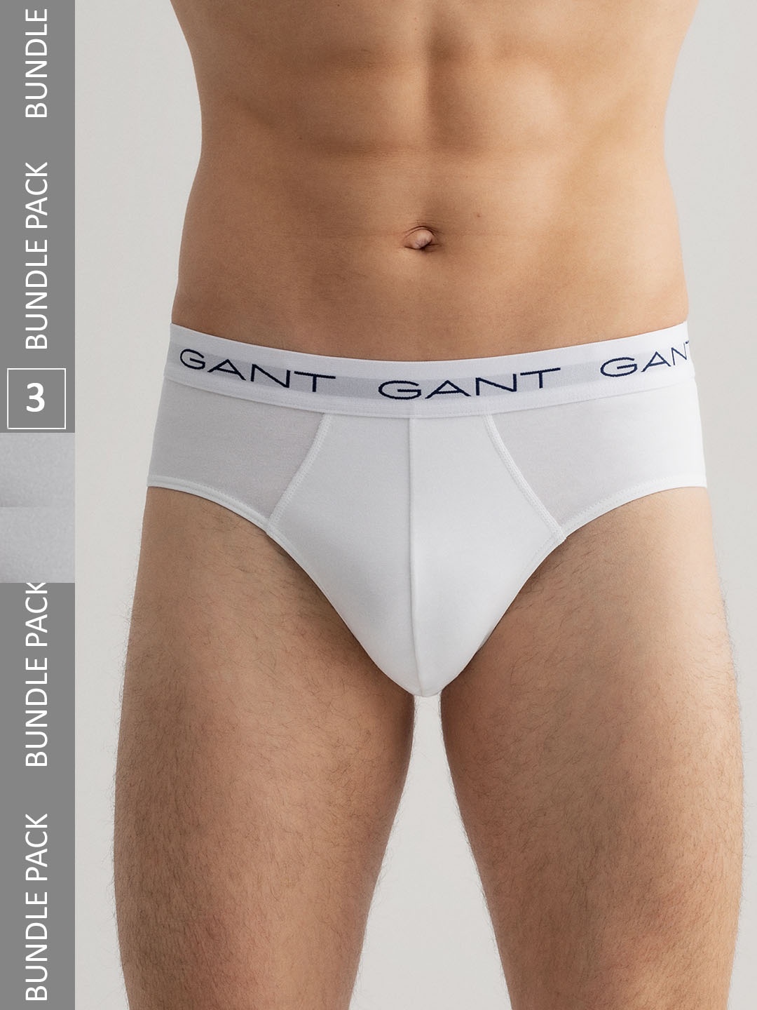 

GANT Men Pack Of 3 Mid-Rise Basic Briefs, White
