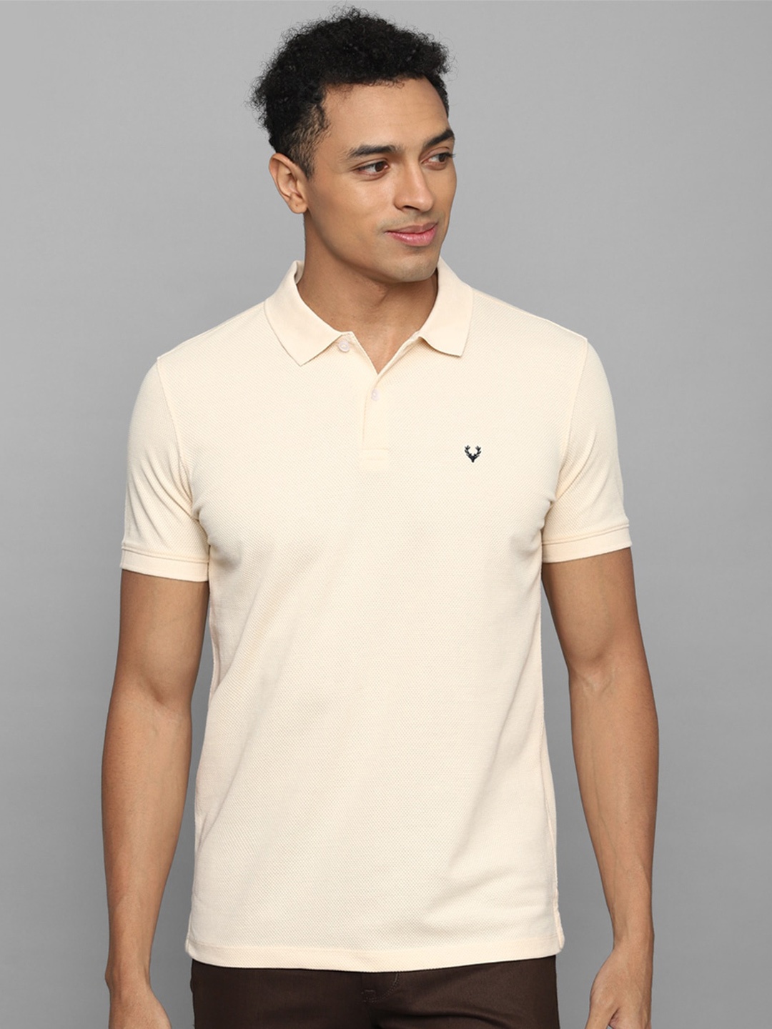 

Allen Solly Polo Collar Pure Cotton T-shirt, Beige