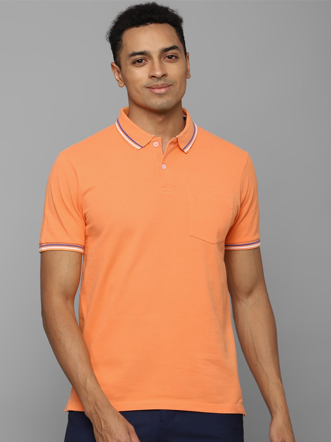

Allen Solly Polo Collar Pure Cotton T-shirt, Orange