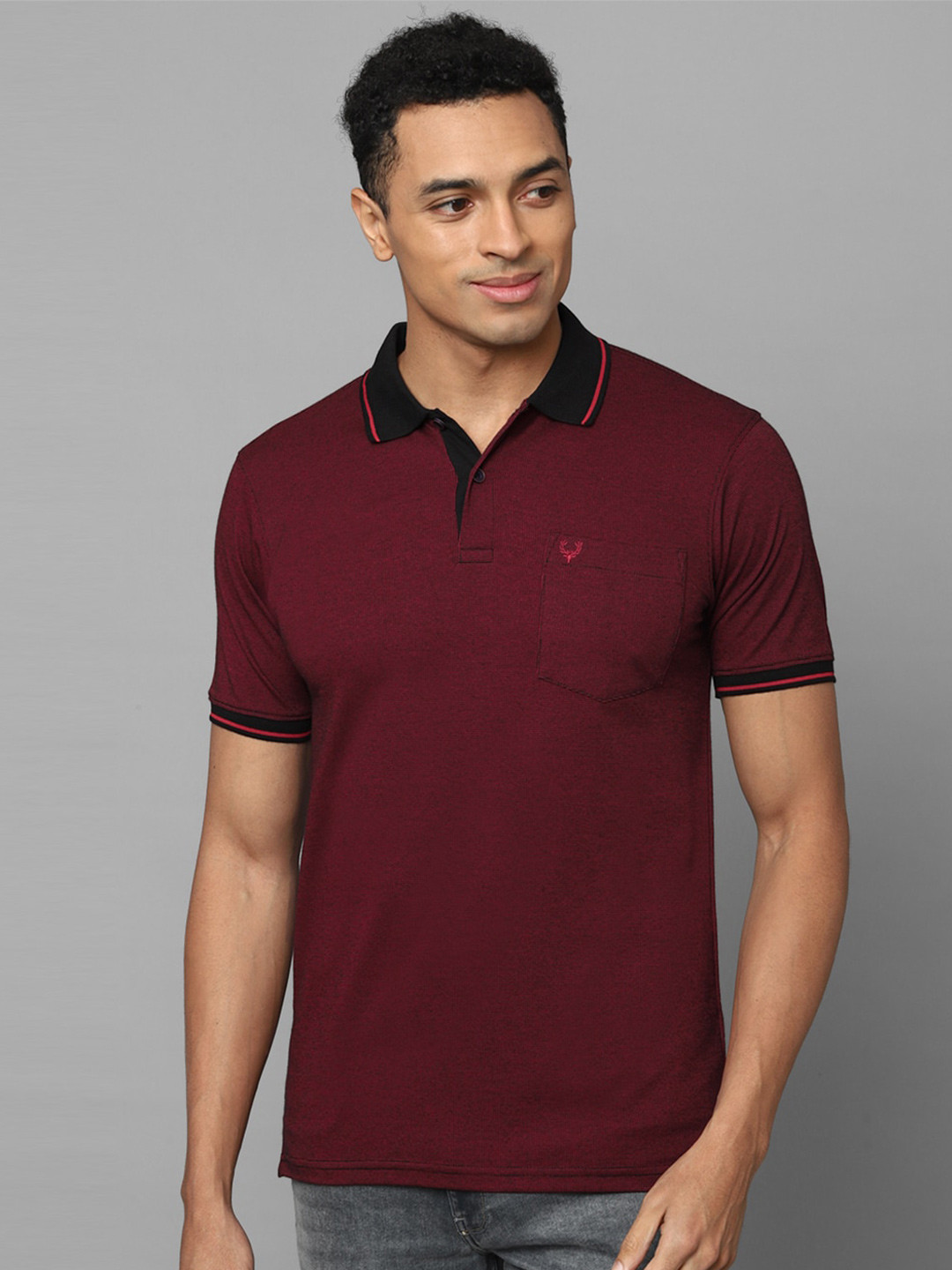 

Allen Solly Polo Collar Pure Cotton T-shirt, Maroon