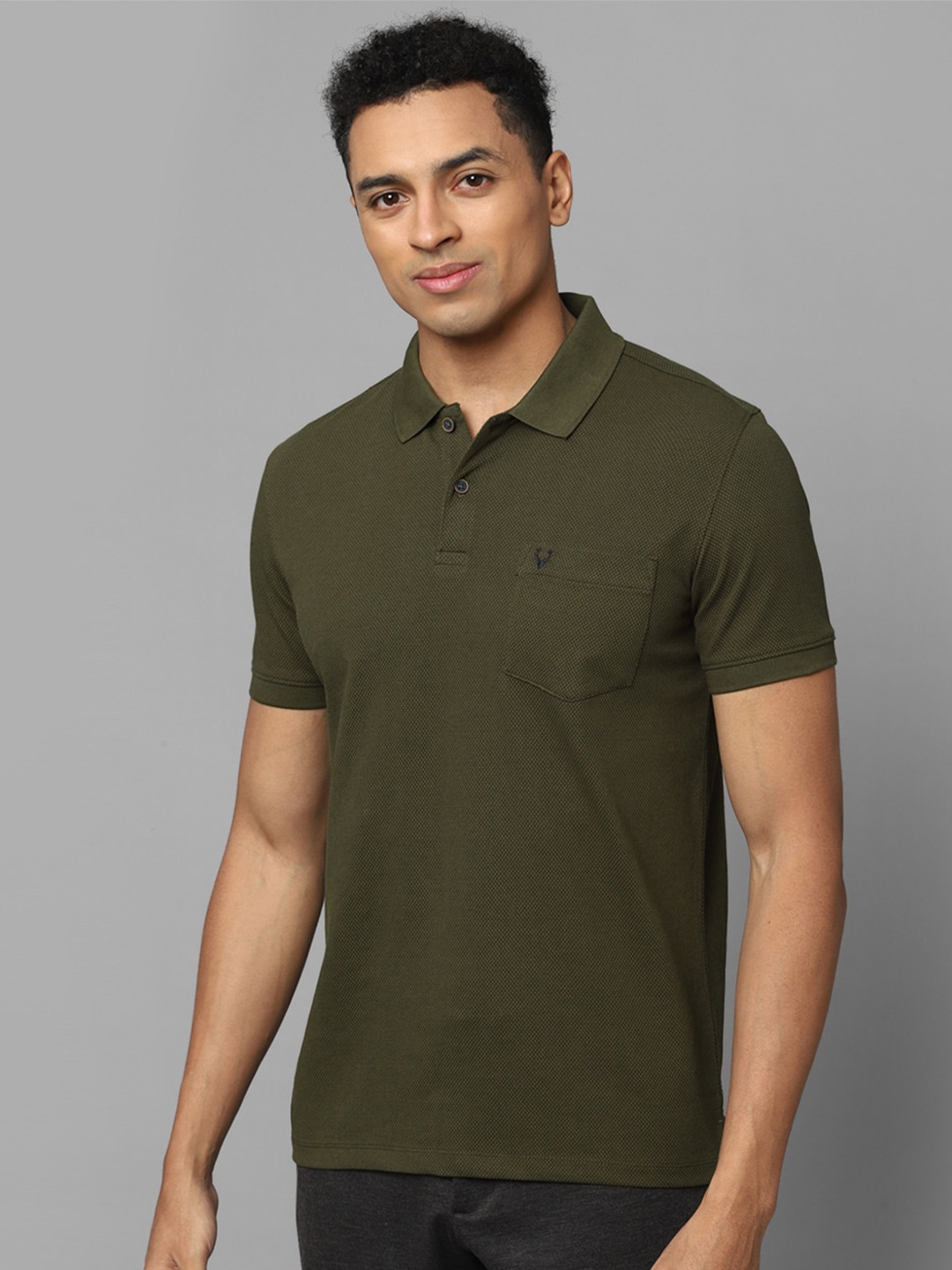 

Allen Solly Polo Collar Pure Cotton T-shirt, Olive