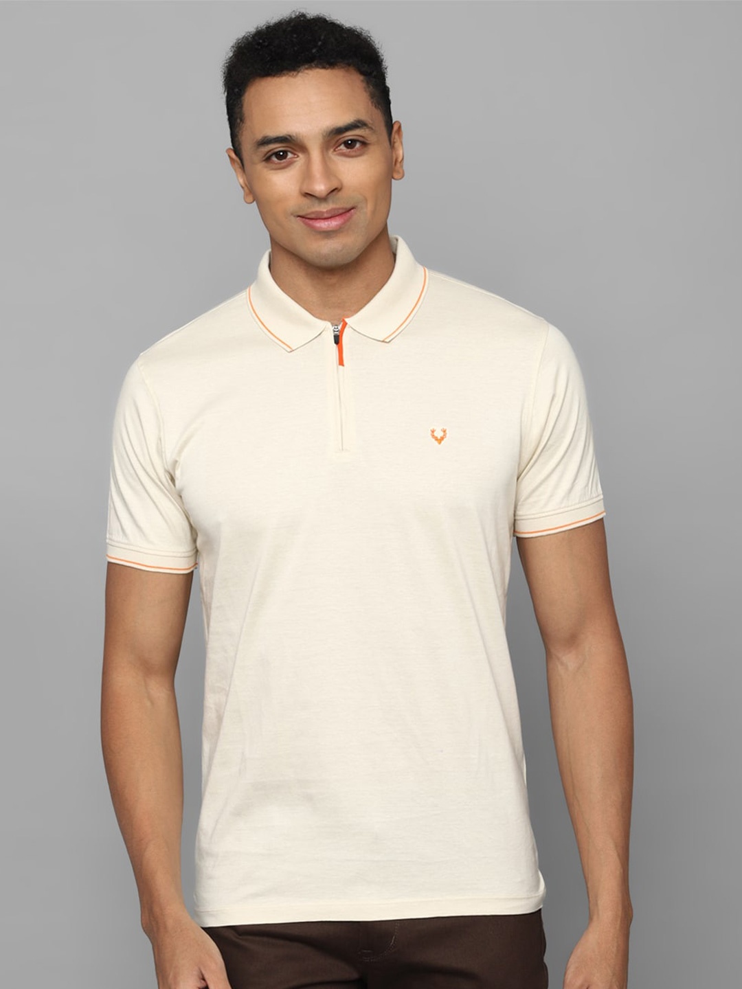 

Allen Solly Polo Collar Half Sleeve Pure Cotton T-shirt, Cream