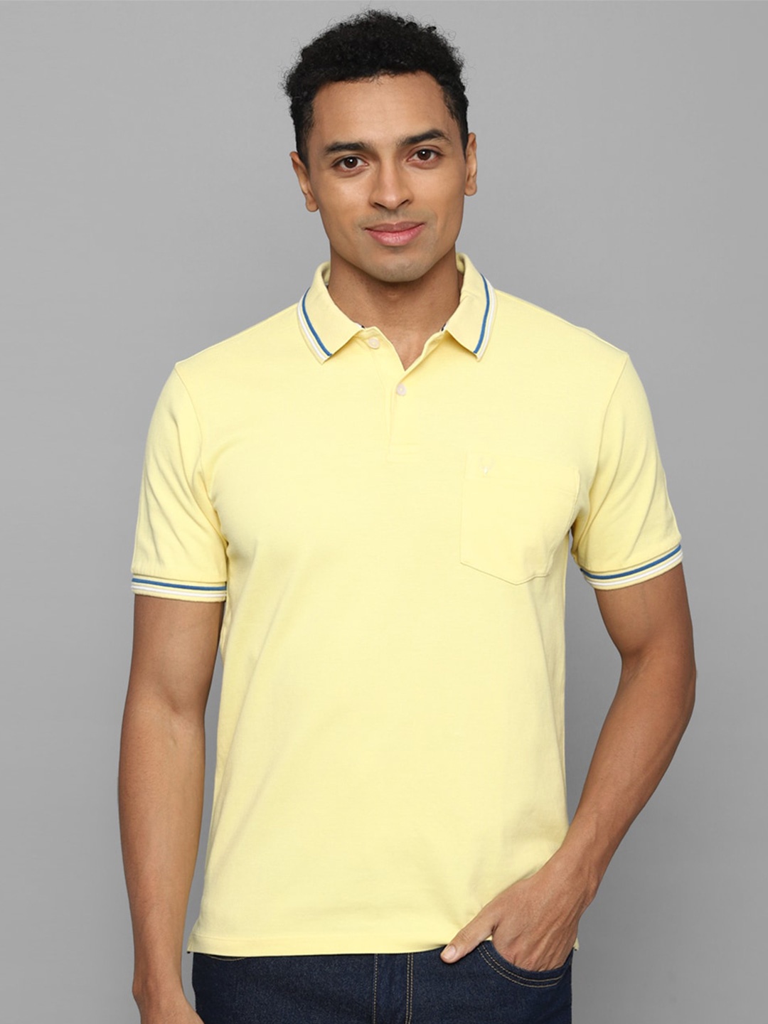 

Allen Solly Polo Collar Pure Cotton T-shirt, Yellow