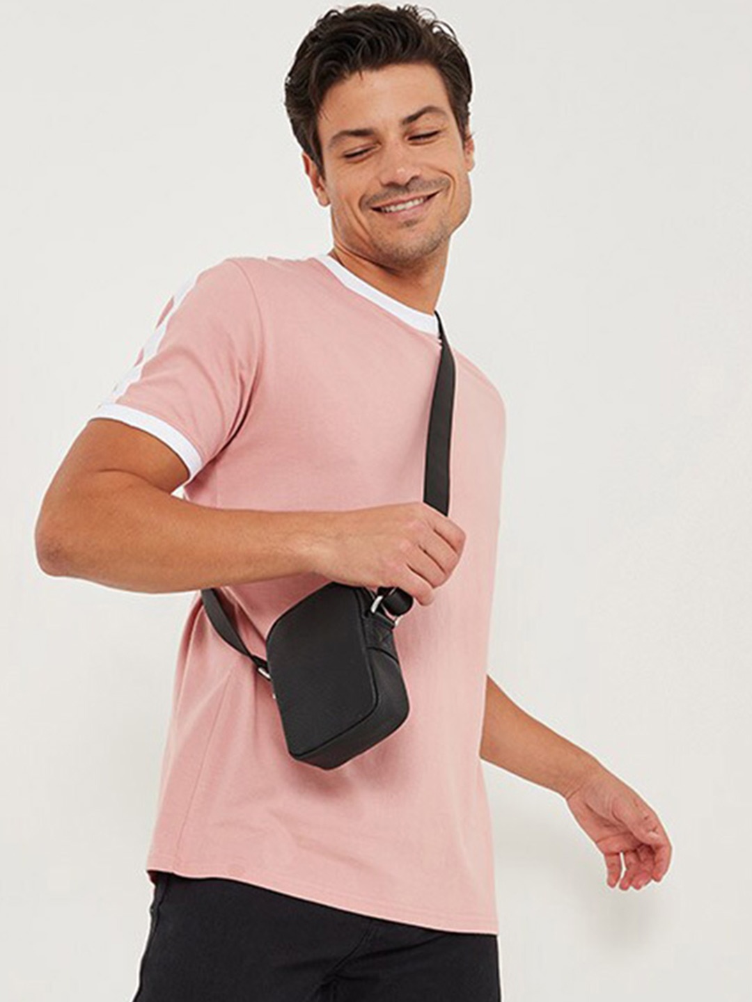 

Styli Round Neck Cotton T-shirt, Pink