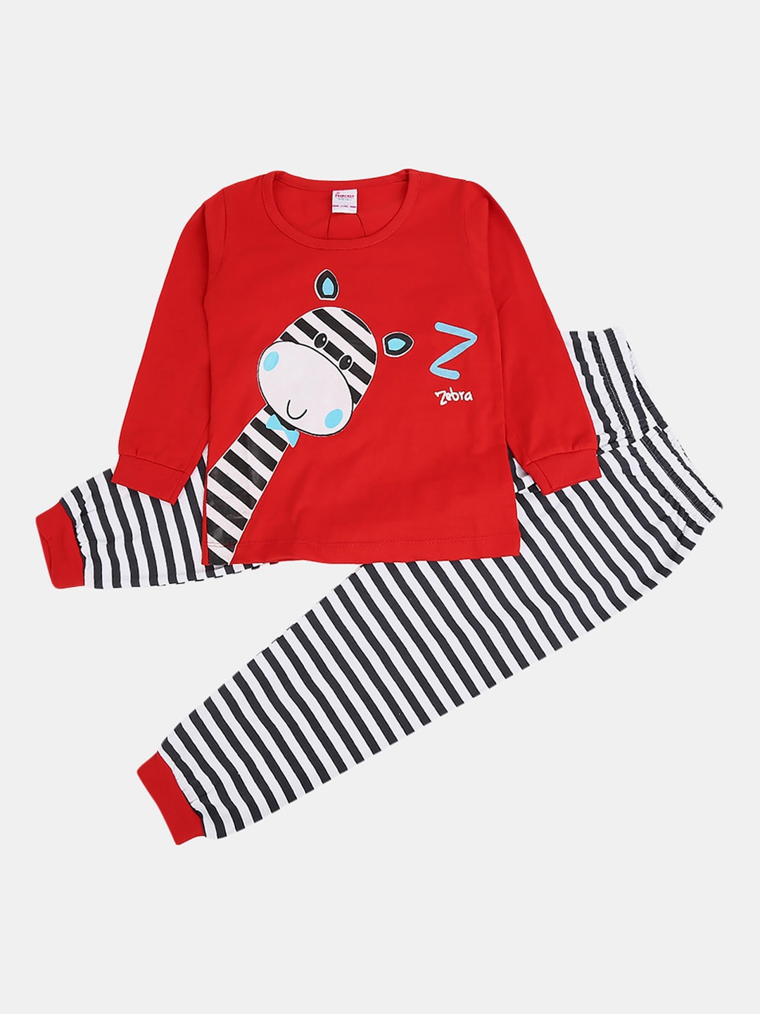 

V-Mart Girls Printed Pure Cotton Night suit, Red