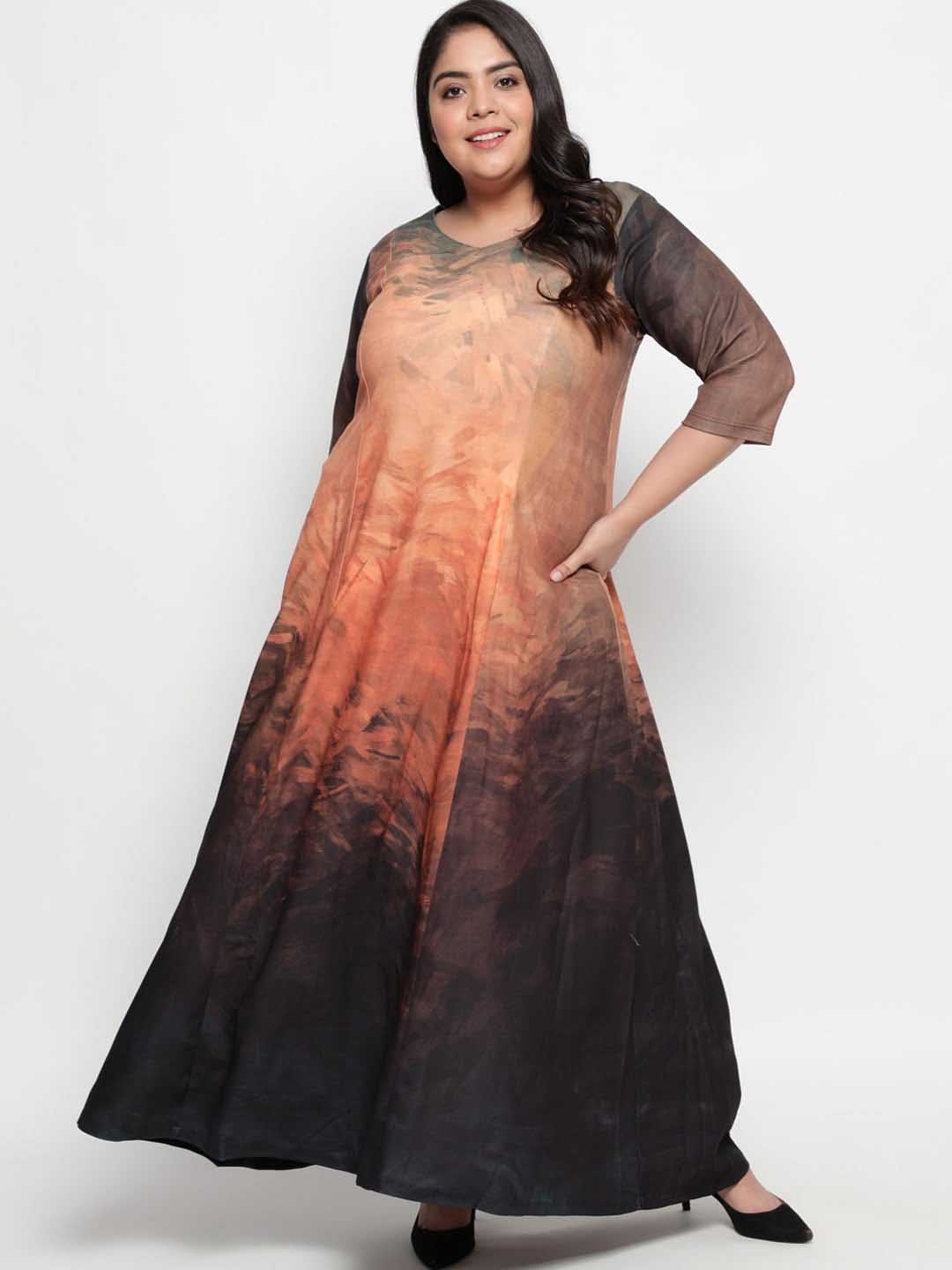 

Amydus Plus Size Print Maxi Dress, Brown