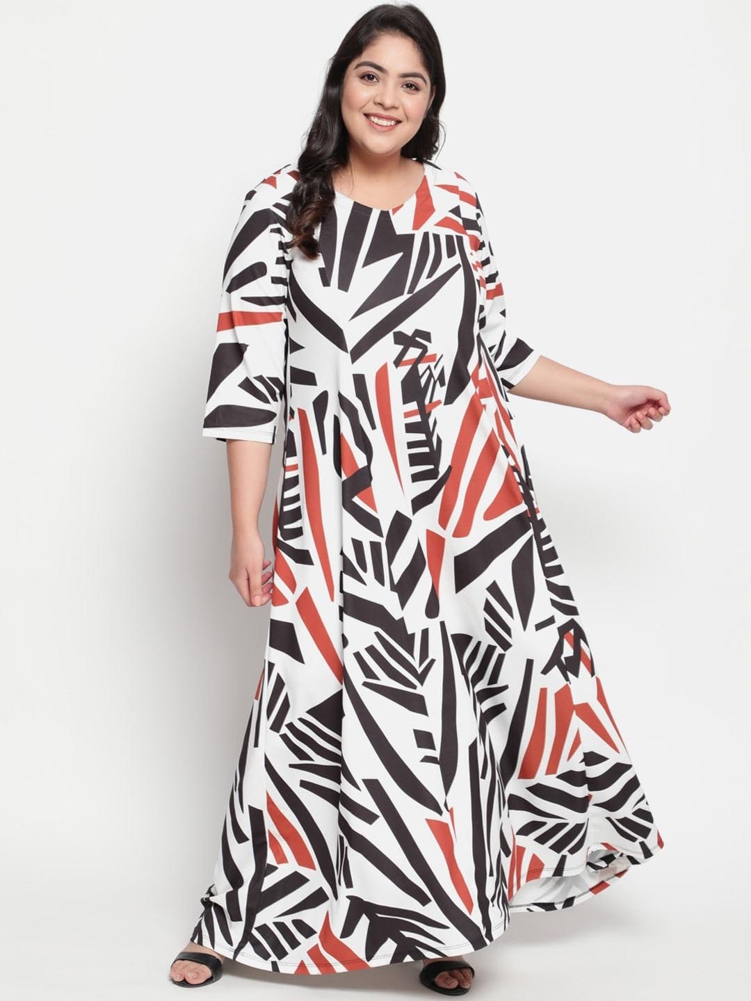 

Amydus Plus Size Print Maxi Dress, White
