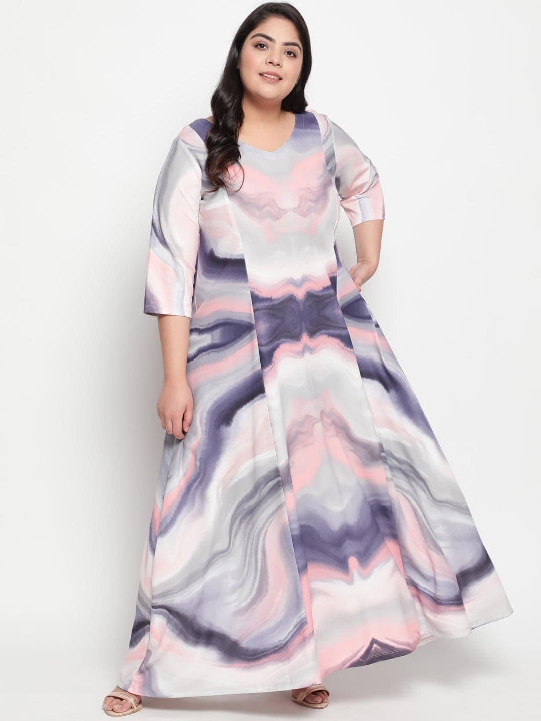 

Amydus Plus Size Print Maxi Dress, Pink