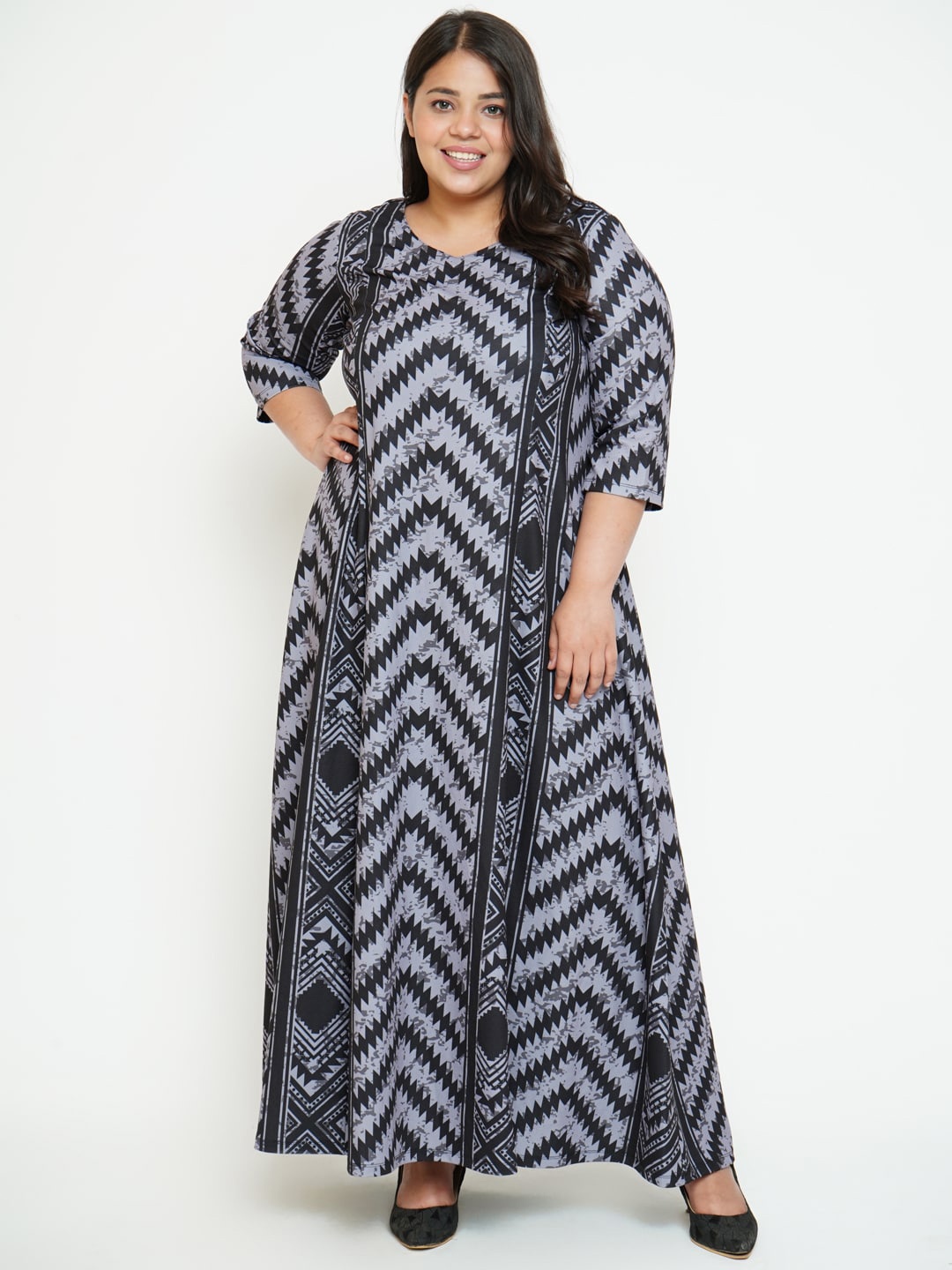 

Amydus Plus Size Print Maxi Dress, Grey
