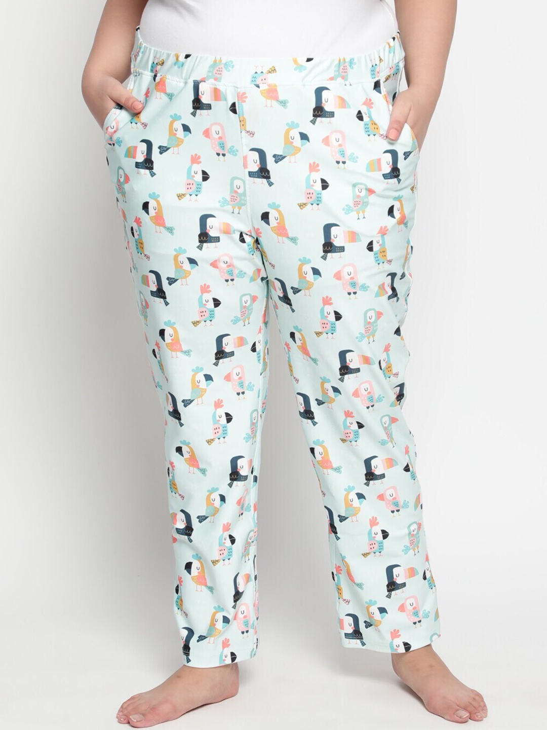 

Amydus Women Plus Size Printed Quick Dry Lounge Pants, Sea green