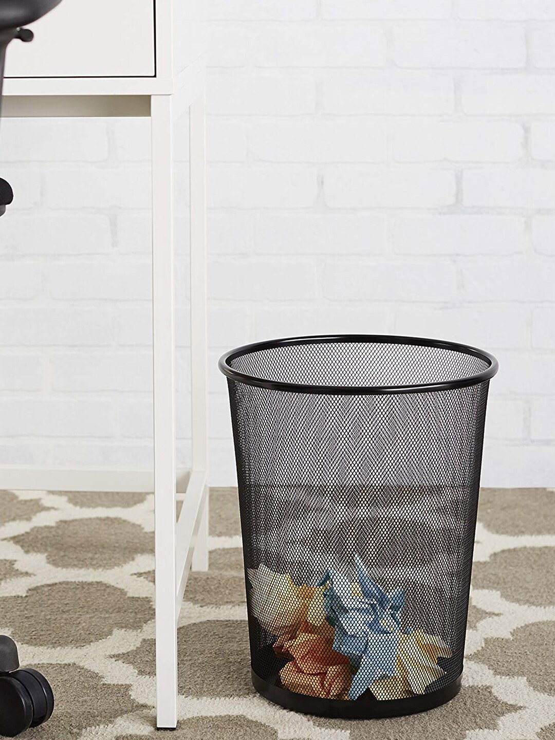 

Kuber Industries 2-Pcs Black Self-Design Mesh Metal Dustbins - 10 L Each