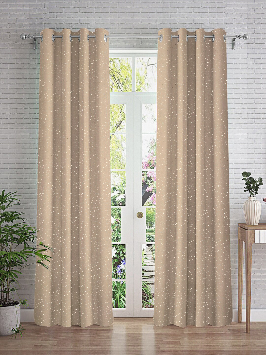 

Cortina Beige & Grey 2 Pieces Abstract Printed Door Curtain