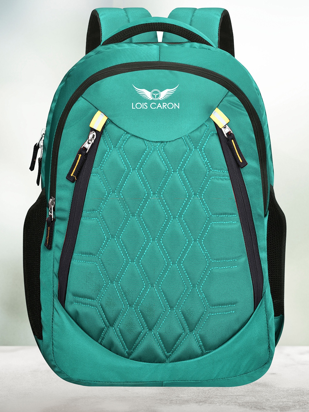 

LOIS CARON Textured Large Backpacks, Sea green