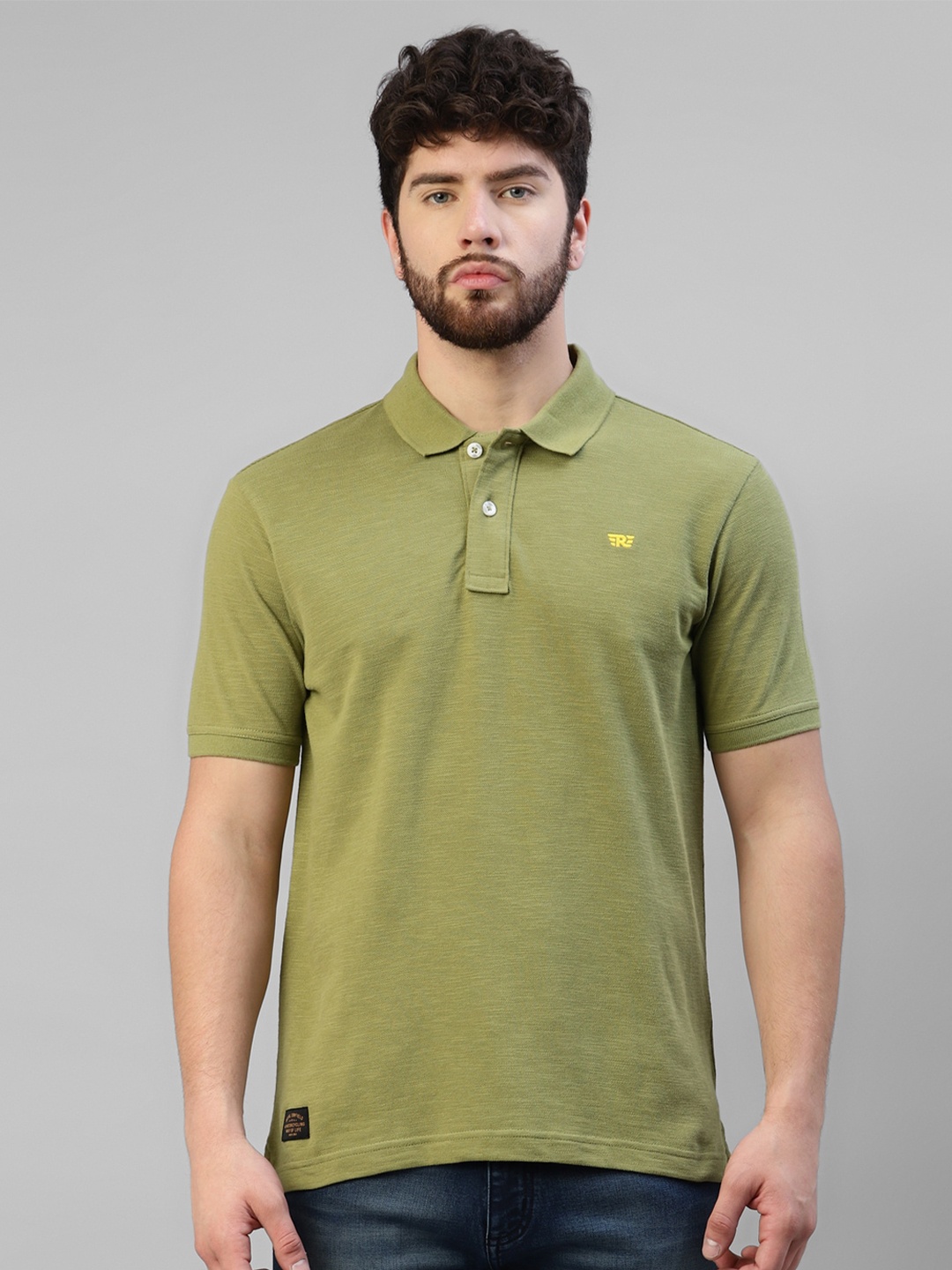 

Royal Enfield Polo Collar Cotton T-shirt, Olive