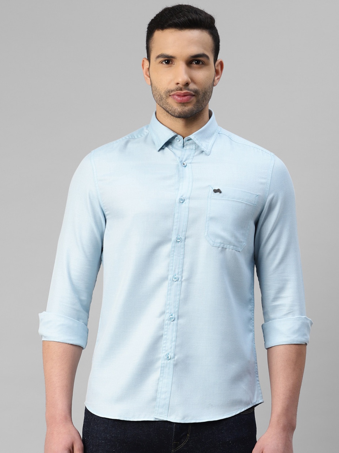 

Royal Enfield Slim Fit Opaque Casual Shirt, Blue