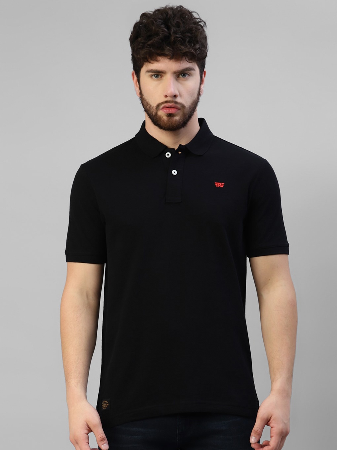 

Royal Enfield Polo Collar Cotton T-shirt, Black