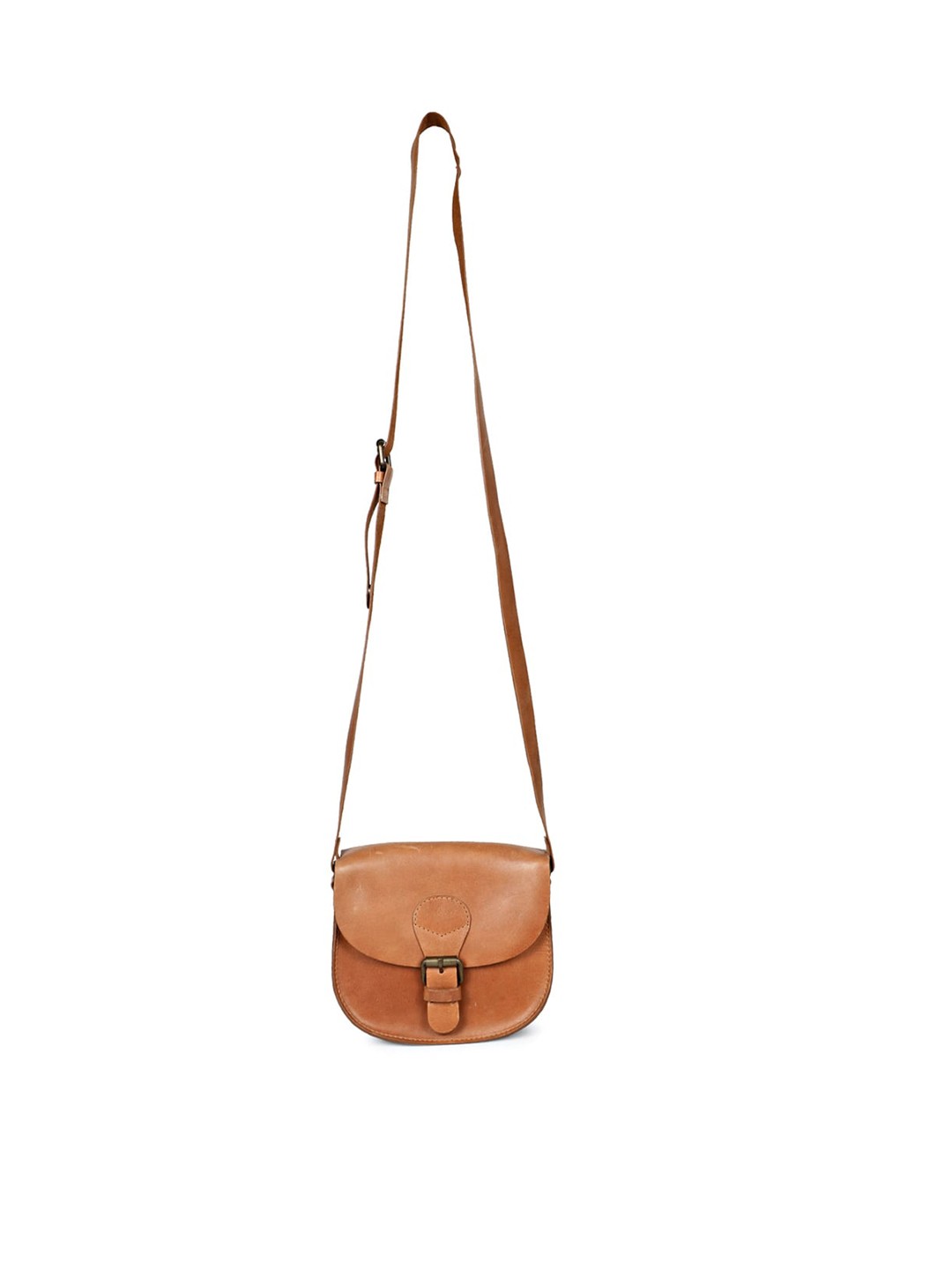 

Saint G Women Leather Structured Sling Bag, Brown