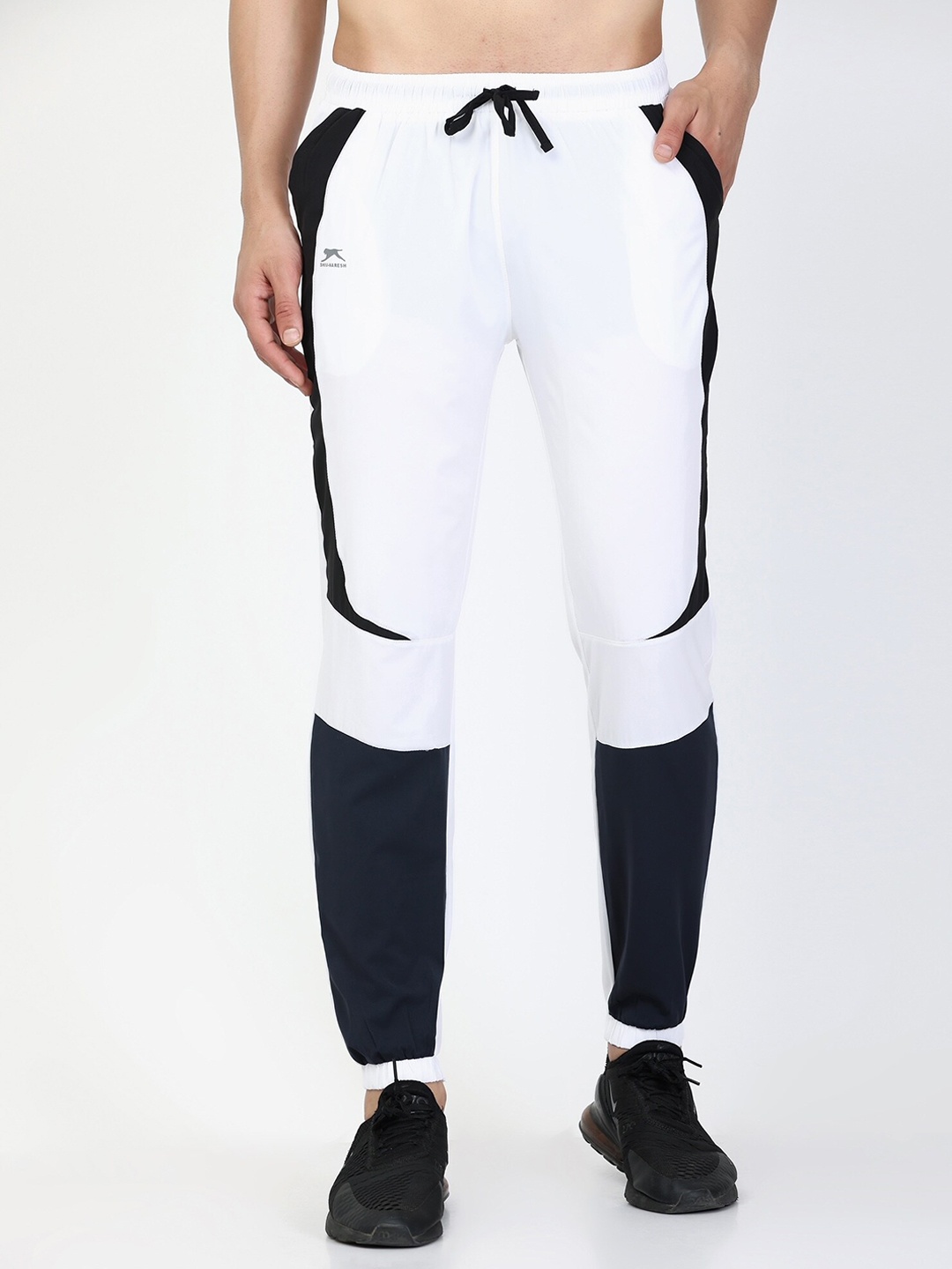 

Shiv Naresh Men Colourblocked Rapid-Dry Smart-Fit Training or Gym Sports Joggers, White