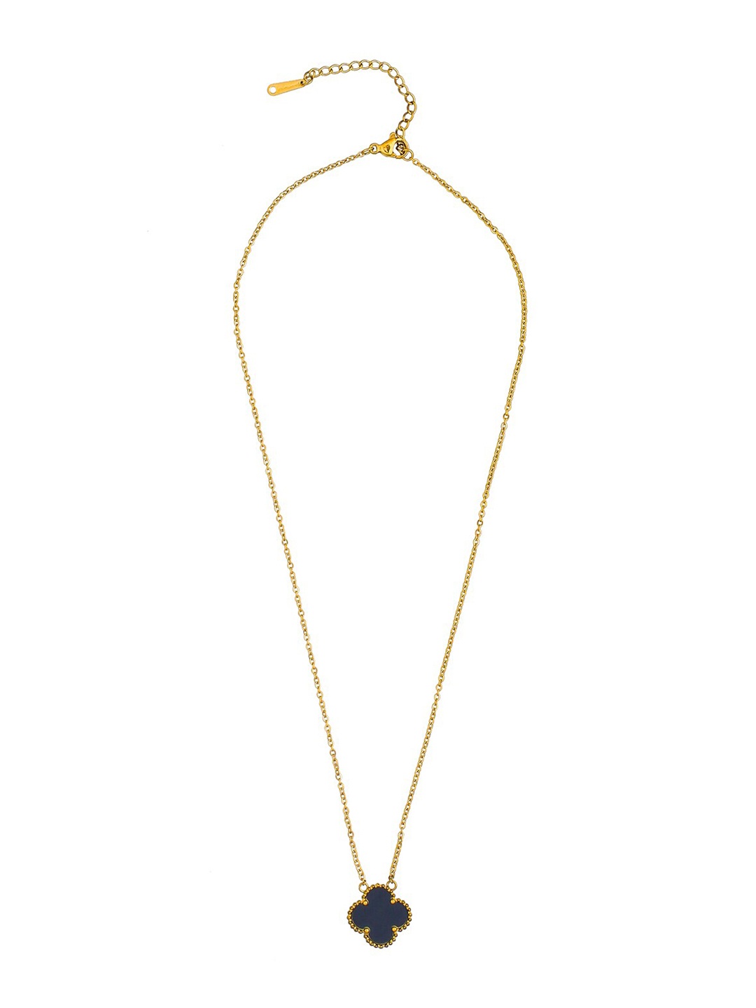 

Moon Dust Gold-Plated Floral CZ-Studded Pendant With Chain