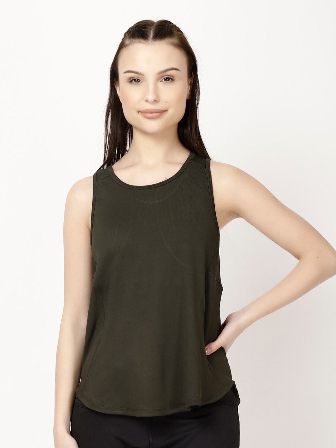 

STUDIOACTIV Sleeveless Training or Gym T-shirt, Olive