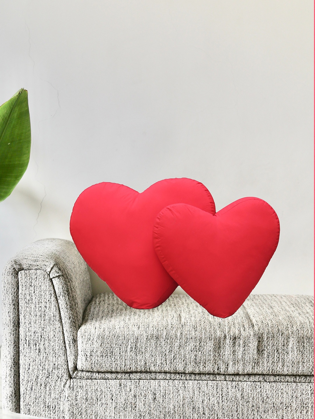 

My Gift Booth Kids 2-Pieces Red Heart-Shaped Cotton Cushions
