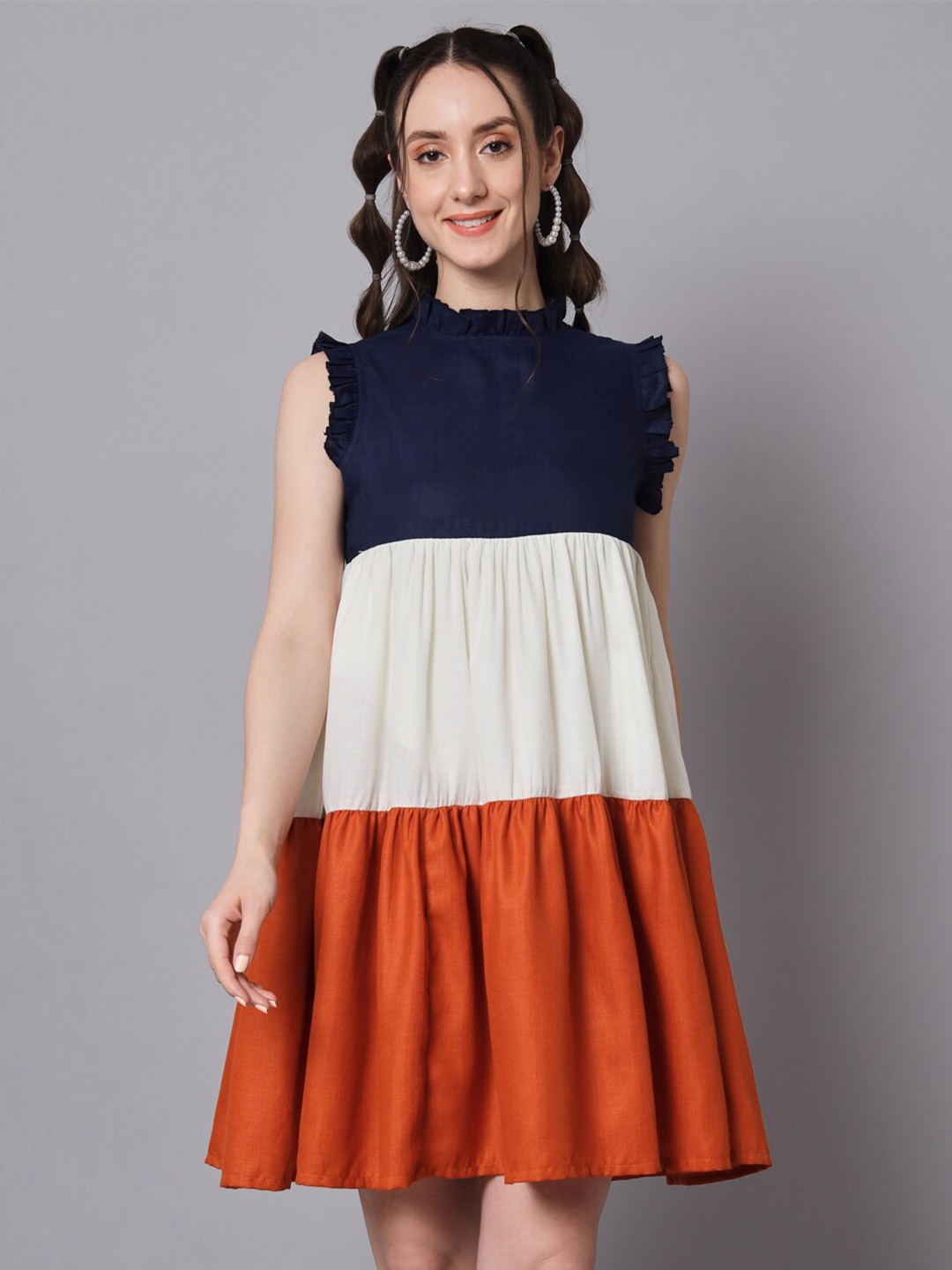 

The Dry State Colourblocked Empire Dress, Navy blue