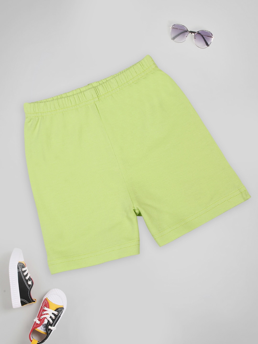 

MeeMee Girls Mid-Rise Regular Shorts, Lime green