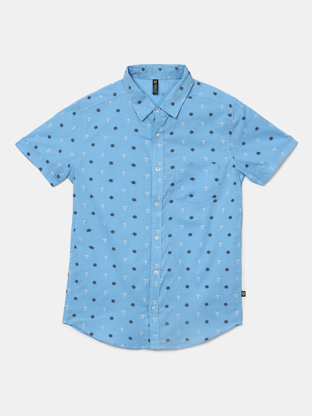 

V-Mart Boys Conversational Printed Cotton Casual Shirt, Blue