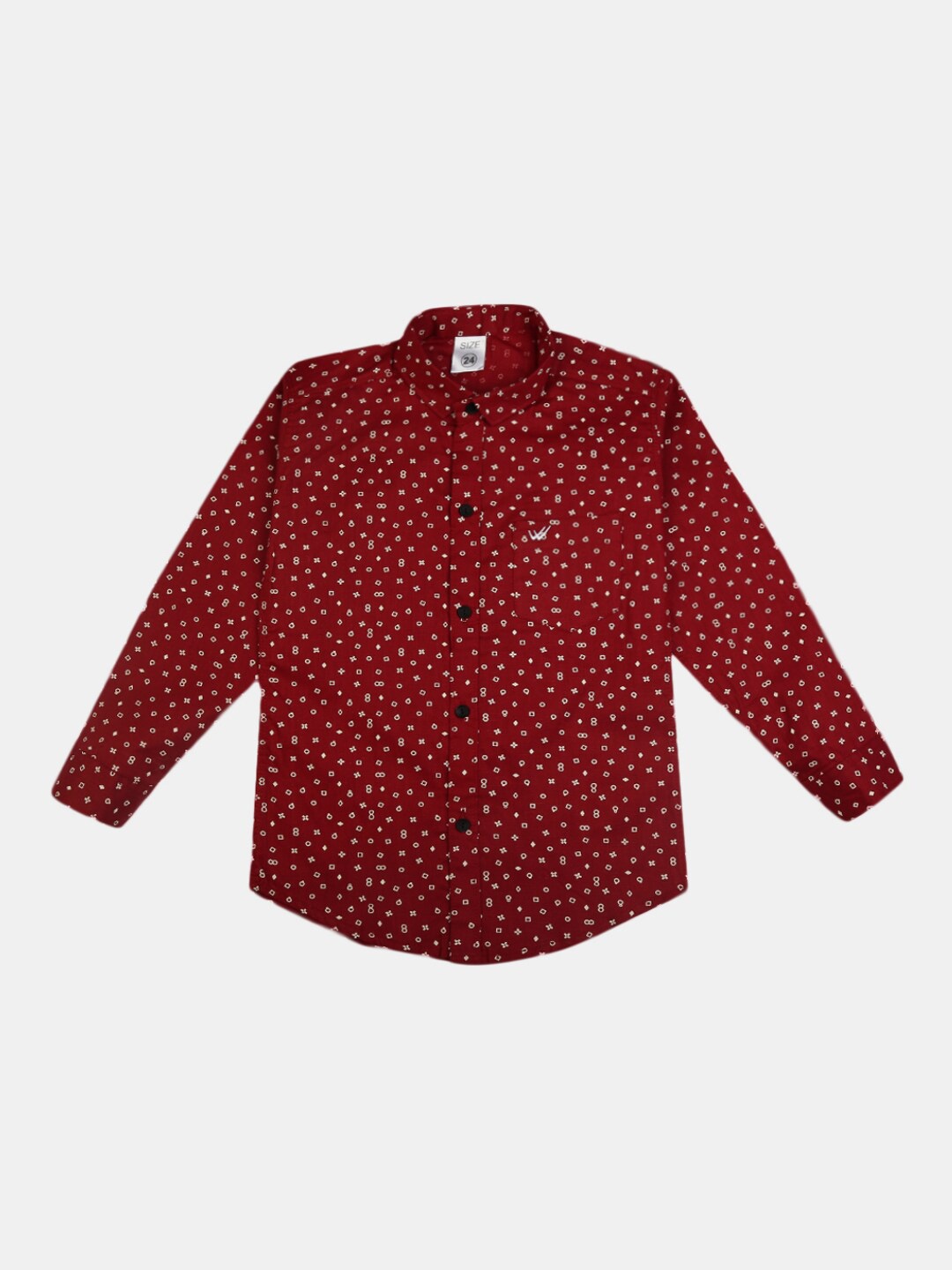 

V-Mart Boys Conversational Printed Cotton Casual Shirt, Red