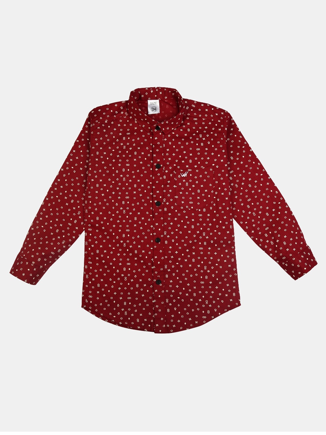 

V-Mart Boys Conversational Printed Cotton Casual Shirt, Red