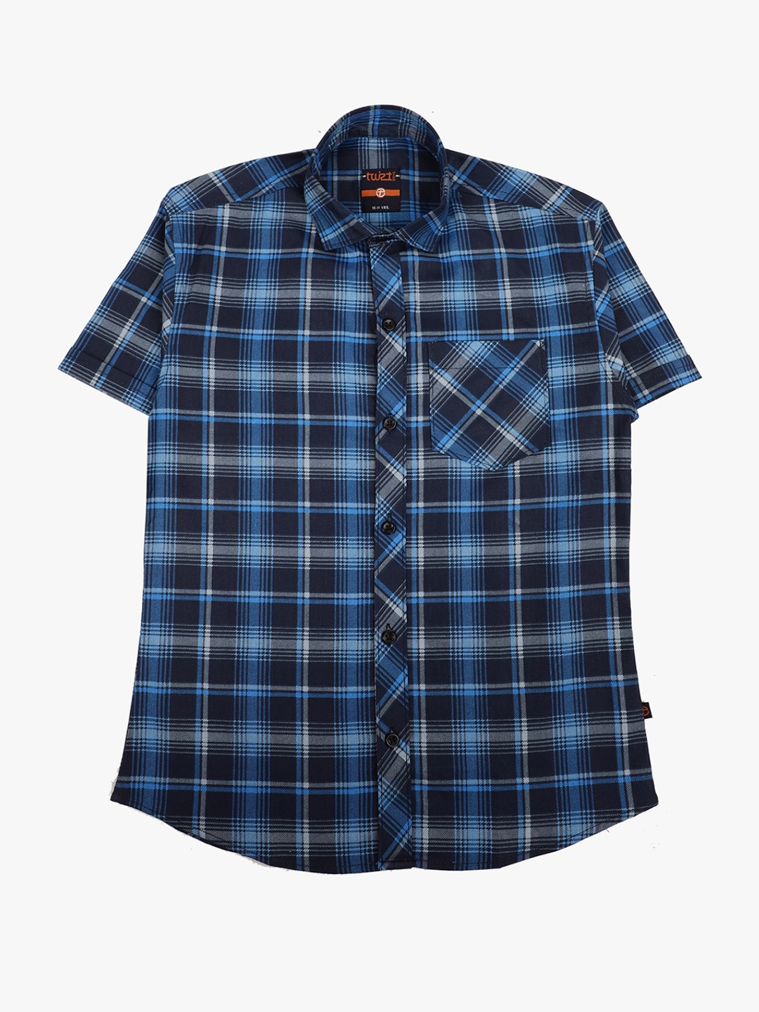 

V-Mart Boys Tartan Checks Cotton Casual Shirt, Blue