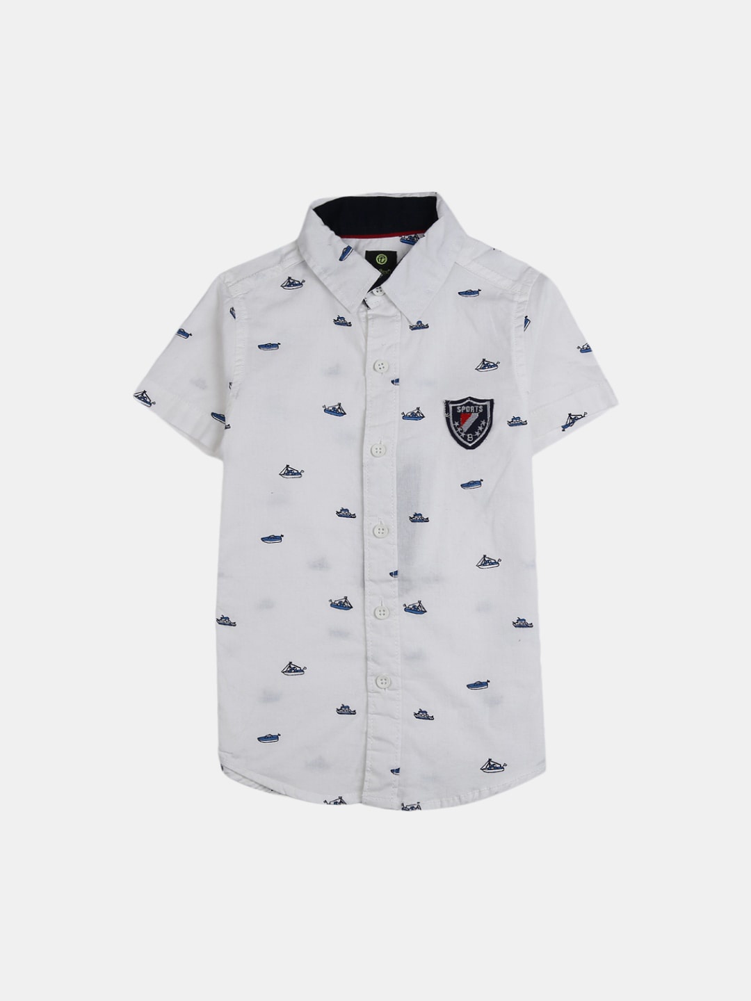 

V-Mart Boys Conversational Printed Cotton Casual Shirt, White