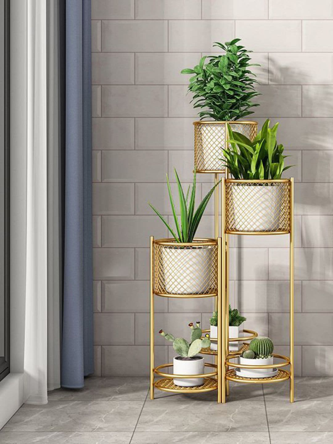 

The Art House Gold-Toned Metal Planter Stand