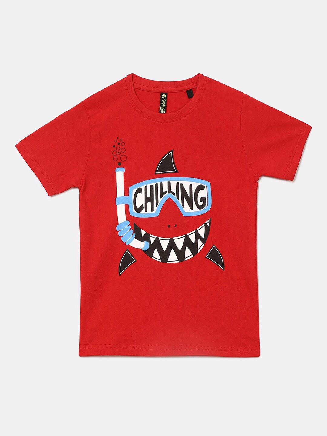 

V-Mart Boys Graphic Printed Round Neck Cotton T-shirt, Red