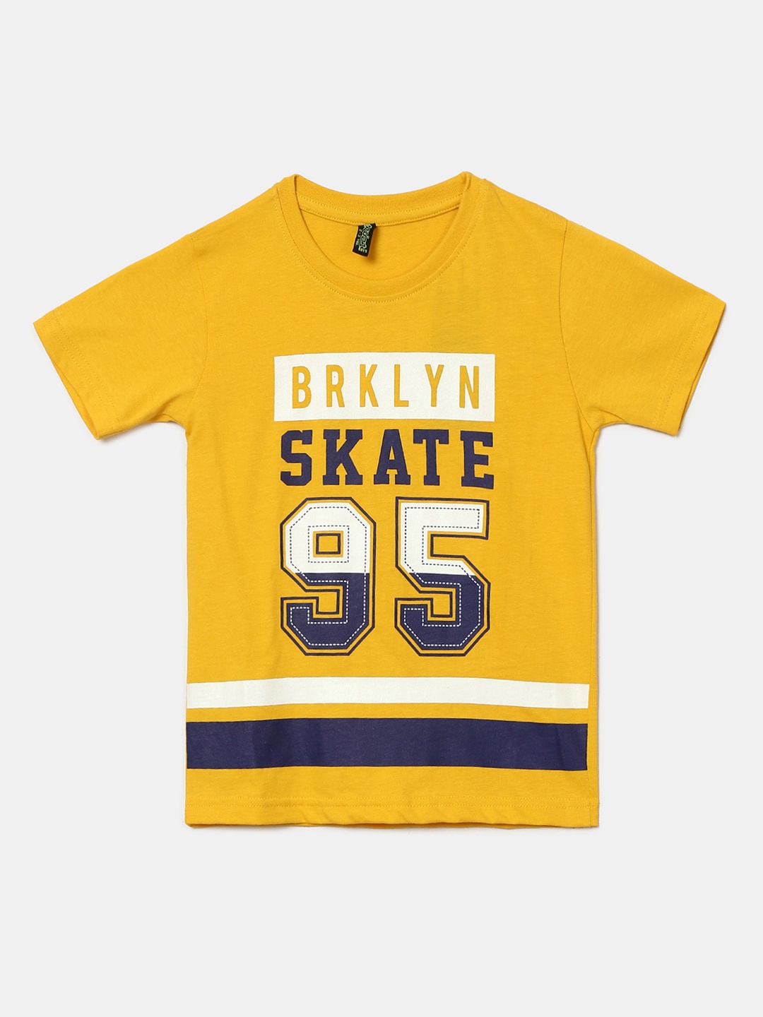 

V-Mart Boys Typography Printed Cotton T-Shirt, Yellow