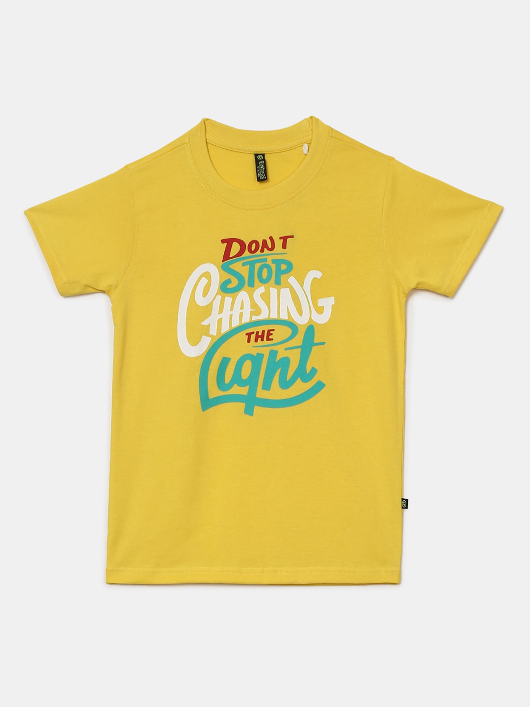 

V-Mart Boys Typography Printed Cotton T-shirt, Yellow