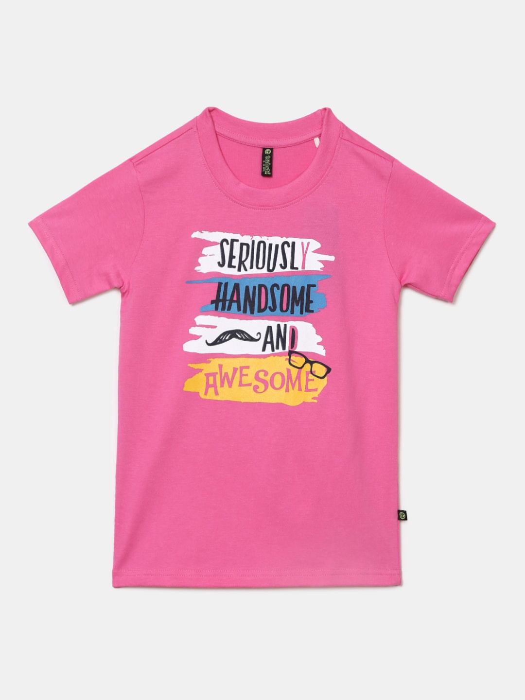 

V-Mart Boys Typography Printed Cotton T-shirt, Pink