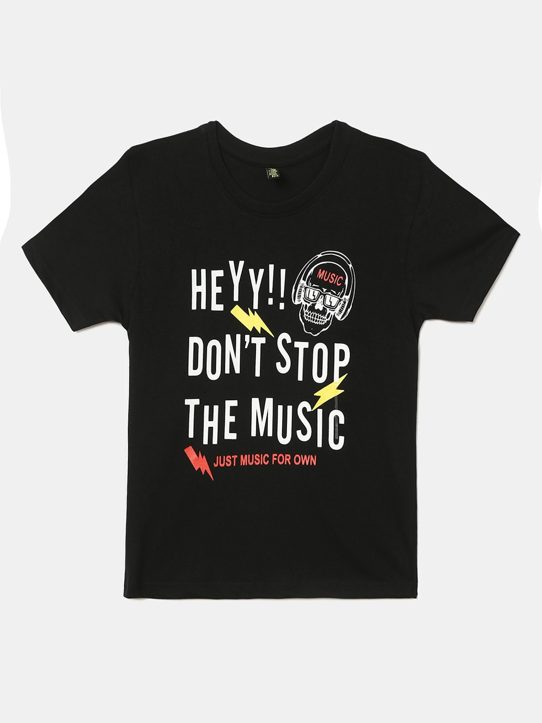 

V-Mart Boys Typography Printed Cotton T-shirt, Black